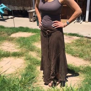 COPY - Brown Faux Suede Skirt